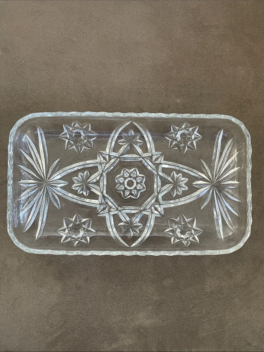 Anchor Hocking Early American Prescut (EAPG) Star of David serving tray - Picture 2 of 3
